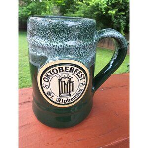 GRAYFOX Pottery  OKTOBERFEST HAND MADE  LE Beer Mug ST. Alphonsus RARE